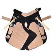 Farrier Apron Leather & Canvas 25'' Adjustable 2 Knife Pockets Magnets Chaps