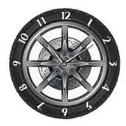 Rhafayre Car wheel wall clock,mechanical tire retro home decoration wall clock