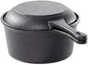Cuisine::pro GRYLT 2 in 1 Cast Iron Saucepan 20cm, Black, Saucepan, Lid (Frypan), Has Lid