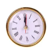 2-1/2" (65mm) Quartz Clock Movement Insert Roman Numeral White Face Gold Trim AU
