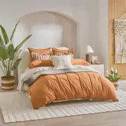 Washed Linen Look Toffee Quilt Cover Set [ESSBWLL19AL]