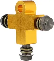 Mobestech Brake Oil Pipe Tee Joint Aluminum Alloy Bracket for Vehicle Sucking Joint Adapter Quick Oil Filling Random