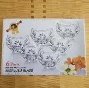 Set of 6 High Quality Glassware Andalusia Glass Bowls A.D.C.