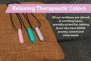 6 Sensory Chew Pendant Necklace Silicone Calming Teething Chewy Autism ADHD Bite
