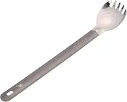 TOAKS Titanium Long Spoon or Spork with Polished Bowl Ultralight Spork Outdoor Camping Cutlery (SLV-14)