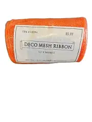 Orange Deco Mesh Ribbon 5.5” X 10 Yards