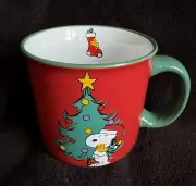 Peanuts SNOOPY & WOODSTOCK Christmas Tree Holiday 21 oz COFFEE MUG CUP Large NEW