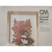 Crewel Embroidery Kit-Columbia Minerva #7825 Mouse 1977 Complete - New & Sealed