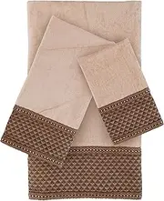 [Sherry Kline] Amore 3-Piece Decorative Towel Set, Wheat/Brown