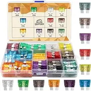 140 Pieces Fuses Automotive - Standard Blade Car Fuse Kit, Auto Fuse Assorted for Marine, RV, Camper, Boat, Truck (1A 2A 3A 5A 7.5A 10A 15A 20A 25A 30A 40AMP/ATC/ATO)