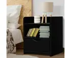 Bedside Table 1 Drawer with Shelf - FARA Black