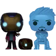 Avengers 4: Endgame - Hologram Tony Stark & Morgan with Helmet Glow in the Dark Pop! Vinyl 2-Pack