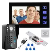 7"RFID Password Video Door Phone Intercom Doorbell+IR Camera+Electric Strik Lock