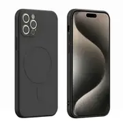 For Apple iPhone 13 Pro Max MagSafe Magnetic Silicone Silky Soft Touch Full Protective Anti Scratch Case Cover (Black)