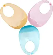 JOINPAYA Soft Thin Waterproof Baby Silicone Bibs 3pcs Set Newborn to Toddler Comfortable Durable