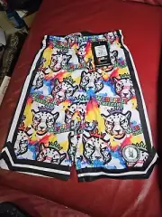 Flow Society Boys Medium Attack Short Cheetah Rainbow Splatter NWT M Shorts