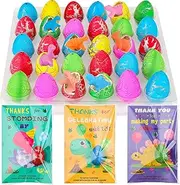 ANPHILE Dinosaur Party Favors - Dinosaur Birthday Party Supplies - 30 Pack Hatching Dinosaur Eggs with Cards Bulk - Novelty Dinosaur Birthday Party Decorations for Kids