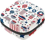 Period Bag,Sanitary Napkin Storage Bag,USA Flag Floral Festival,Tampon Holder for Purse