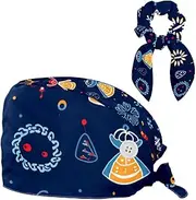 [YTYVAGT] Scrub Caps Women,Scrub Hats Suitable for Women,Deer Snowflake Angle Christmas