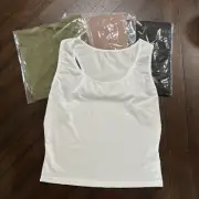 Women’s Sleeveless Top Size L Set of 4 - White, Black, Mauve, Olive