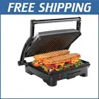 Compact Gourmet Sandwich Maker with Non-Stick Plates & 180-Degree Open Design