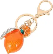 [Ipetboom] Beautiful Lemon Shaped Keychain Rhinestone Inlaid Fruit Design Key Chain for Bags Keys Mobile Phones present for Friends Family Easy to Carry Decorate
