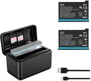 Coyktonty Camera Battery/Battery Charger Set for Insta360 X4 (2IN1Charger+2 Battery)