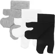 [TOVINANNA] 3Pairs Polyester Cotton Tabi Toe Socks Comfortable Black White Grey for Flops Breathable Wear
