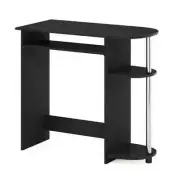 Furinno Computer Desk 28.75" H X 31.5" W Americano/Stainless Steel+Keyboard Tray