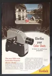 VINTAGE KODAK SLIDE PROJECTOR - MULTI-COLORED PRINTED ADVERTISEMENT - 1950's