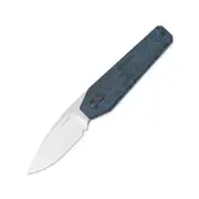 NEW Kizer Tomb Blue Gmascus Coffin Shaped Folding Knife with Skeleton Milled Lin