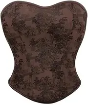 [OFFSUM] Women's Sexy Corset - Flower Print Fashion Crop Top Vest Lace Up Adjustable Sleeveless Backless Party Club Underwear Shapewear Clothing