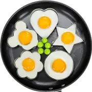 Set Of 5 Stainless Steel Egg Rings Cookie Cutter Pancake Moulds Cookie Cutters