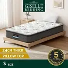 Giselle Bedding 24cm Mattress Pillow Top Bed Bonnell Spring Medium Firm Single