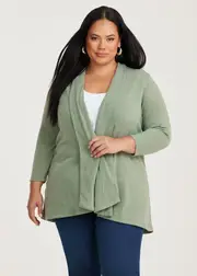 [Taking Shape] Taking Shape Elise Swing Cardigan Size 16 in Sage Green - Plus Size Women's Clothing Sage Green