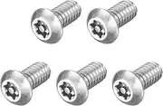 uxcell 5Pcs Torx Security Machine Screws, 1/4-20 x 1/2" 304 Stainless Steel Tamper Resistant Button Head Screws Bolt Full Thread for Anti-Theft Tamper Proof, Silver Tone