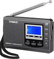 ZHIWHIS Portable Radio, AM FM Shortwave Radios with Best Reception, Battery Operated Clock Radio with Preset Function, Alarm Clock Digital Tuner with Sleep Timer