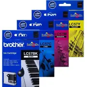Brother LC57 Toner 4 Ink Cartridge Black Cyan Magenta Yellow Value Pack