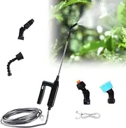 Electric Plant Sprayer, Battery Pressure Sprayer 7.4 V, 3 Adjustable Nozzles, Garden Sprayer, 8 m Hose and 60 cm Extendable Spray Tube for Garden, Yard, Lawn