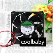 2pcs 2Wire Cooling fan 8cm 8025 80x80x25mm 8cm 37CFM KD1208PTS1 12V 2.6W