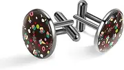 [Generic] Men's Cufflinks, Cake Ice Cream Coffee Desserts Cuff Links for Men, Classic Cufflinks Black for Suit Shirt Wedding Business Birthday Jewelry Gift