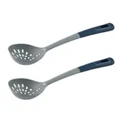 2x Salter Indigo Multipurpose Slotted Cooking/Stirring/Serving Spoon/Utensil