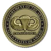 Paratrooper Medallion for Box Cremation Urn/Flag Case - 2 Inch Diameter