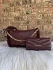 MICHAEL KORS CARMELA MEDIUM LEATHER CHAIN CROSSBODY AND WALLET OXBLOOD