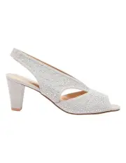 [Easy Steps] Angie Silver Fabric Sandals