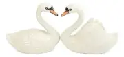 Swan Salt & Pepper Shakers - Ceramic - White approx 8cm High