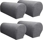 Couch Arm Covers Set Chair Sofa Arm Protectors Solid Couch Cover Removable Elastic Armchair Sofa Arm Cover(Dark Grey,8PCS)