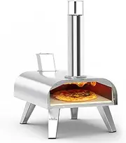 BIG HORN OUTDOORS Pizza Ovens Wood Pellet Pizza Oven Wood Fired Pizza Maker Portable Stainless Steel Pizza Grill