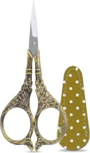 Sewing Scissors with Leather Scissor Cover 4.5 Inch Embroidery Scissors Tiny Cra