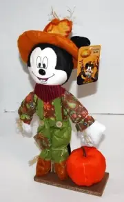 vtg Disney Mickey Mouse scarecrow Halloween standee pumpkin 16" NWT